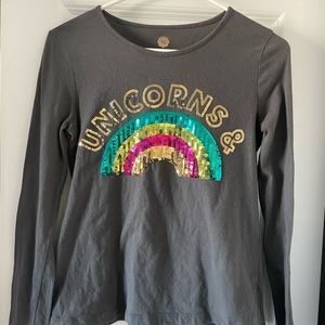 Total Girl- Unicorns and rainbows long sleeve tee